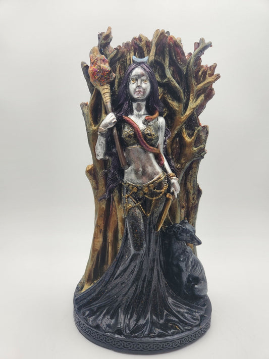 Resin Hekate Statue with Black Dress - Resonating Crystal Creations