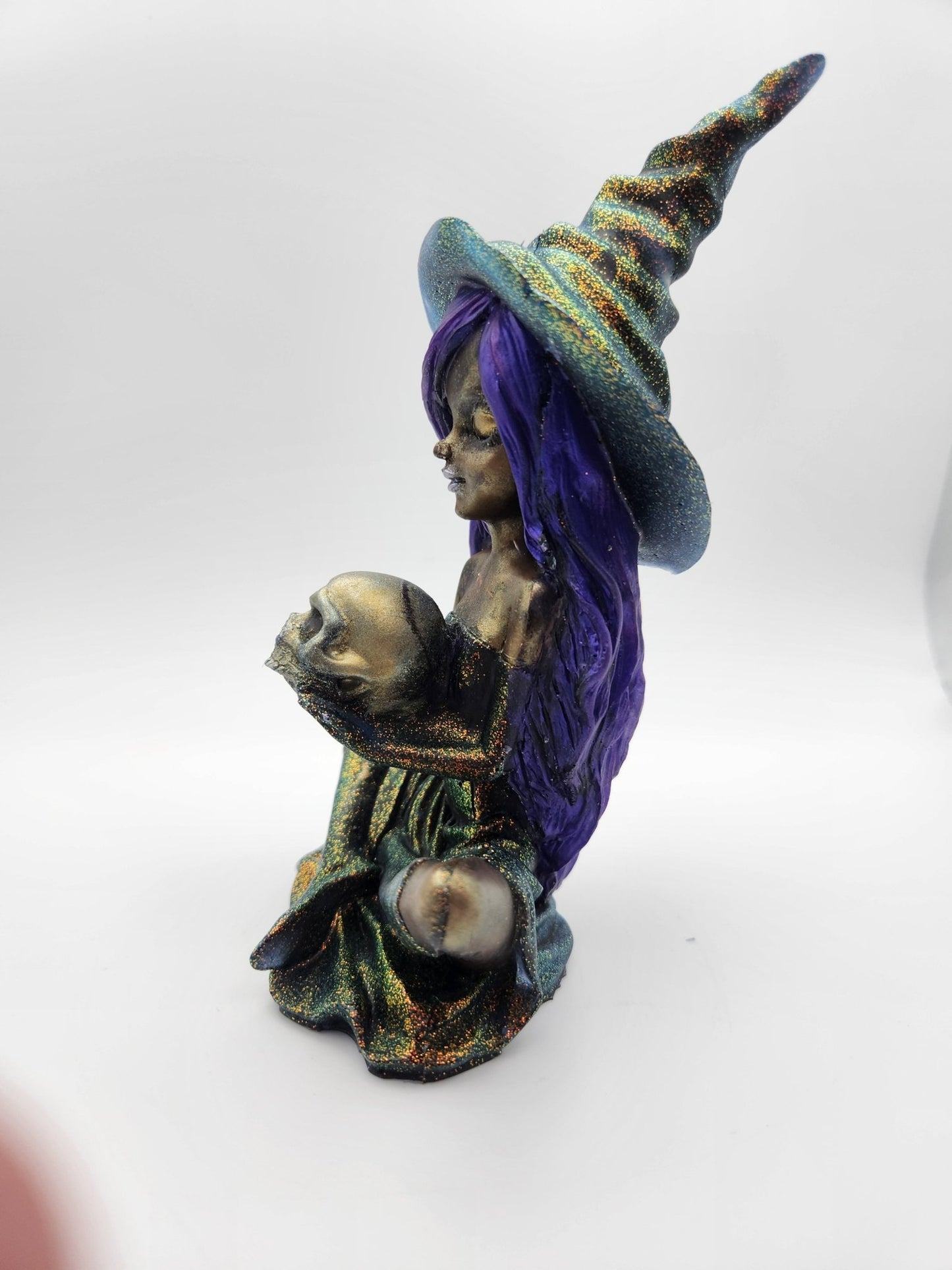 Resin Witch with Color Shifting Dress - Resonating Crystal Creations