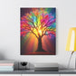 Satin Canvas: Rainbow Tree of Life - Resonating Crystal Creations