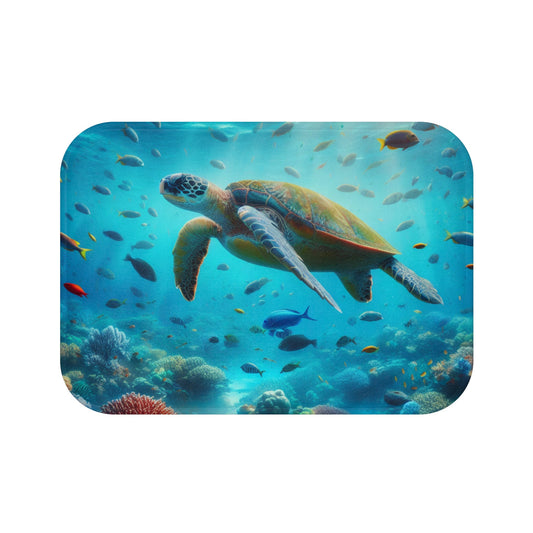 Sea Turtle Bath Mat – Soft, Absorbent, and Non - Slip Ocean Décor - Resonating Crystal Creations