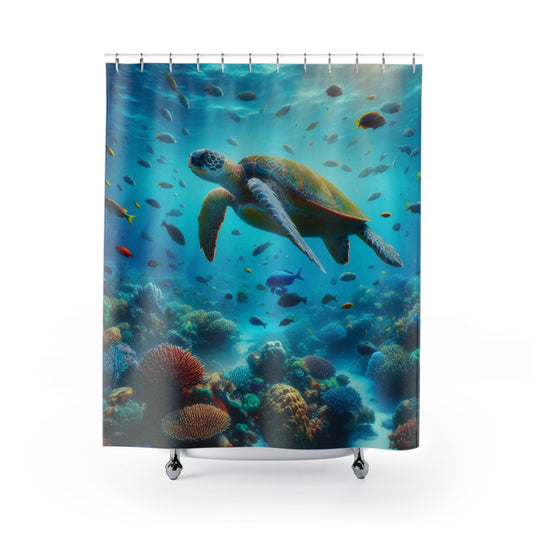 Sea Turtle Shower Curtain - Resonating Crystal Creations