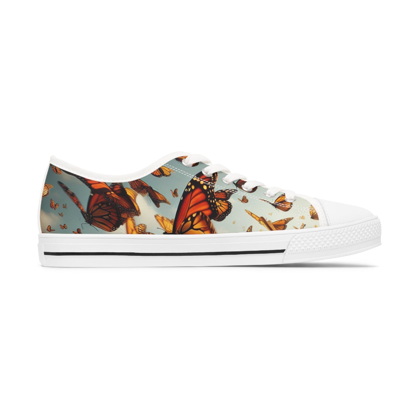 Sneakers Monarch Butterflies Women's Low Top Shoes - Resonating Crystal Creations