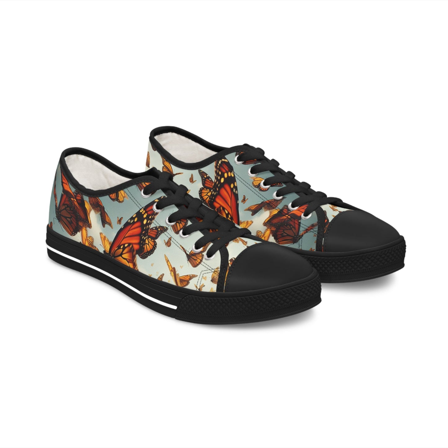 Sneakers Monarch Butterflies Women's Low Top Shoes - Resonating Crystal Creations