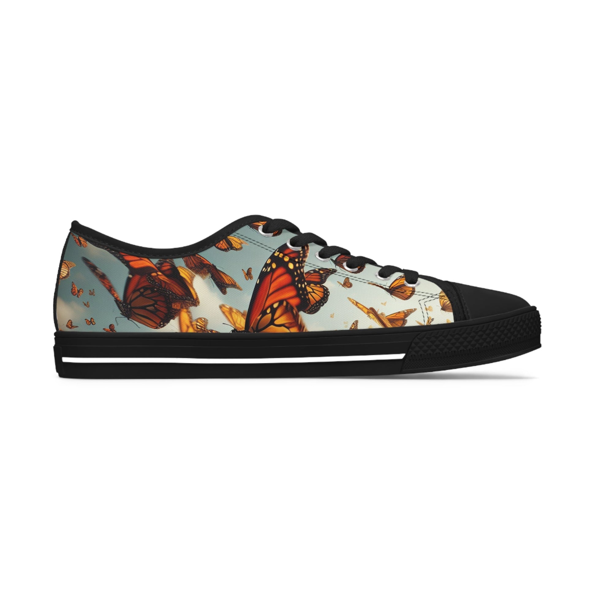 Sneakers Monarch Butterflies Women's Low Top Shoes - Resonating Crystal Creations