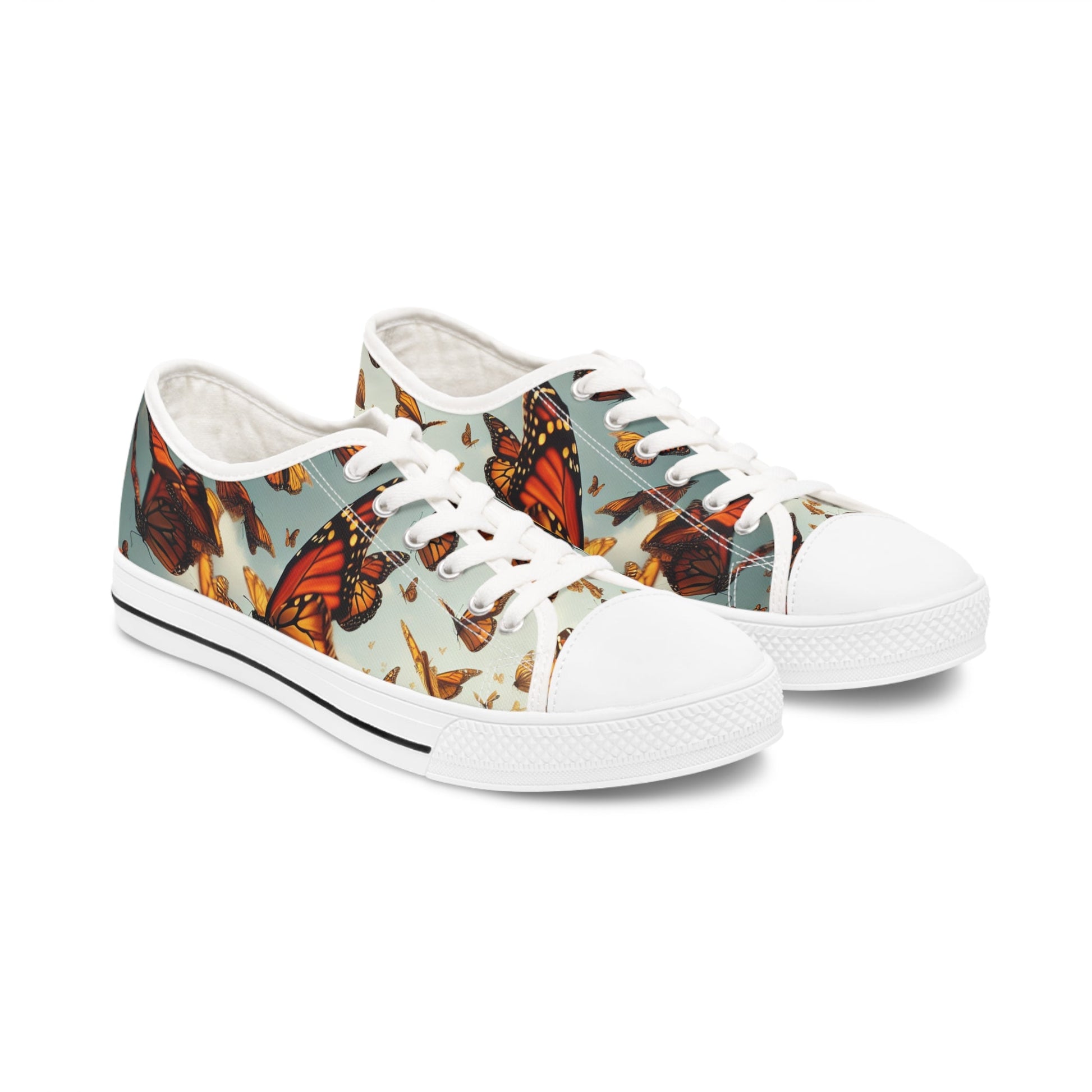 Sneakers Monarch Butterflies Women's Low Top Shoes - Resonating Crystal Creations