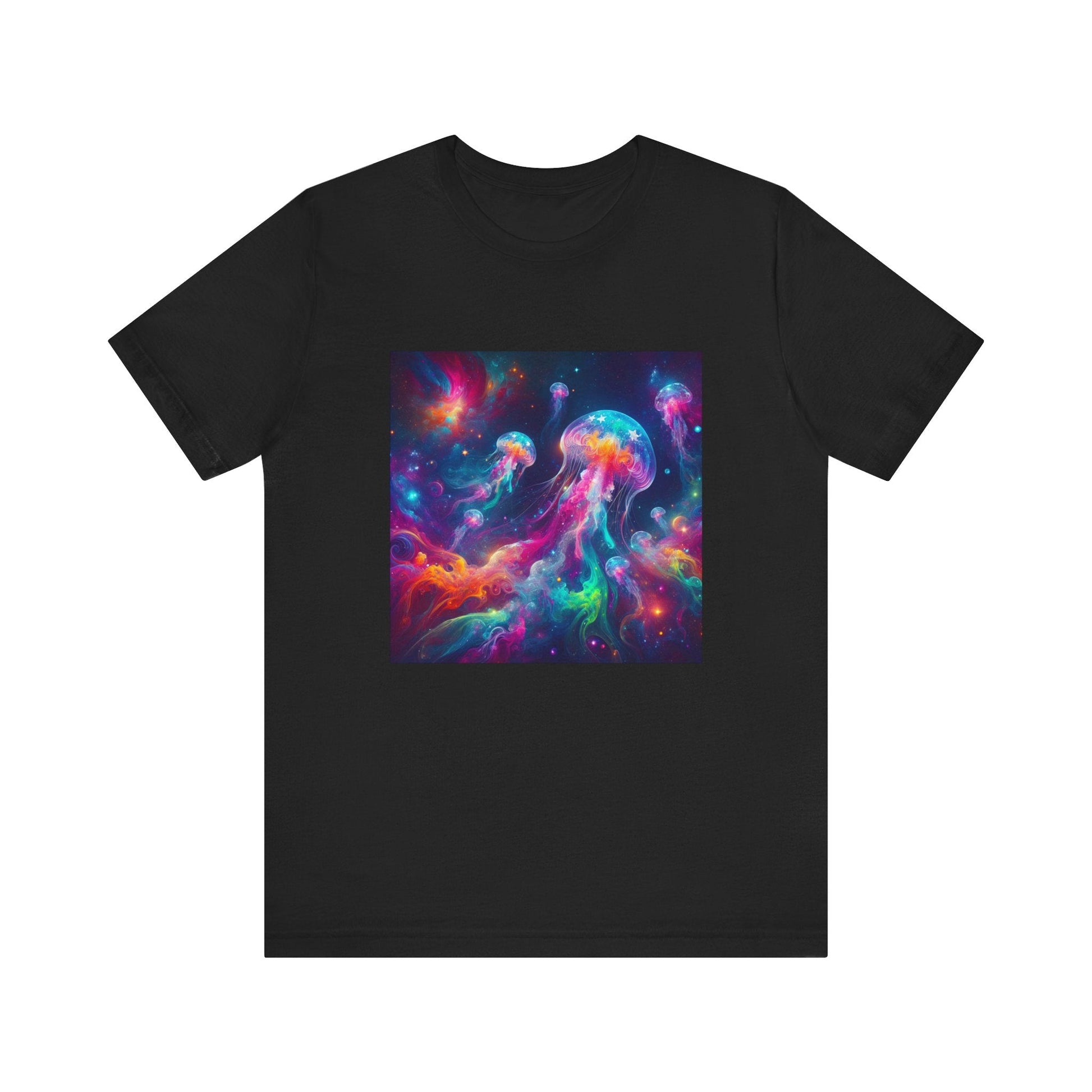 Space Jellyfish Tee, Galaxy Print T-Shirt, Celestial Top, Cosmic Unisex Shirt, Astronomy Gift, Nebula Fashion - Resonating Crystal Creations