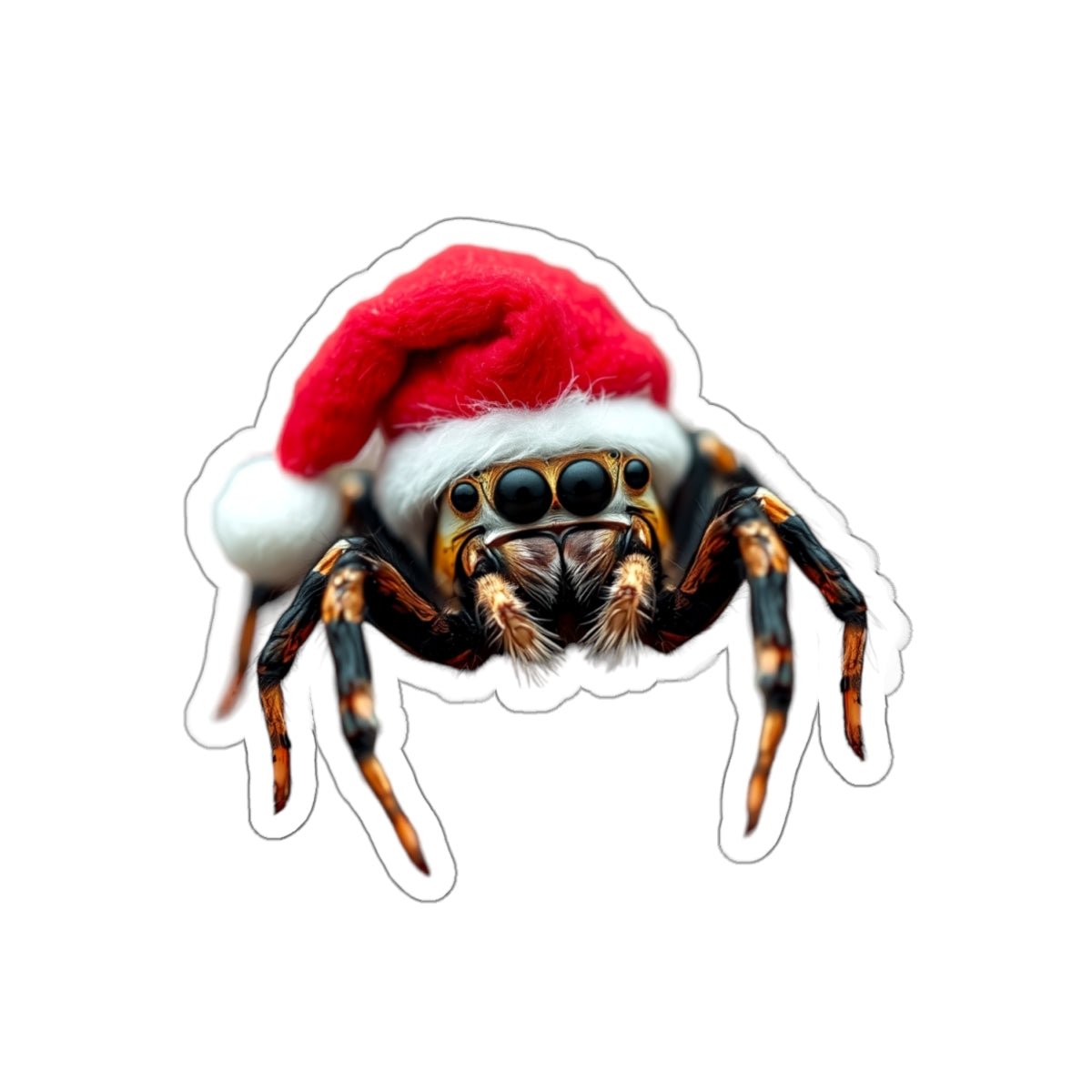 Spider Santa Kiss - Cut Stickers, Christmas Decoration, Cute Holiday Gift, Festive Laptop Decal, Seasonal Planner Sticker - Resonating Crystal Creations