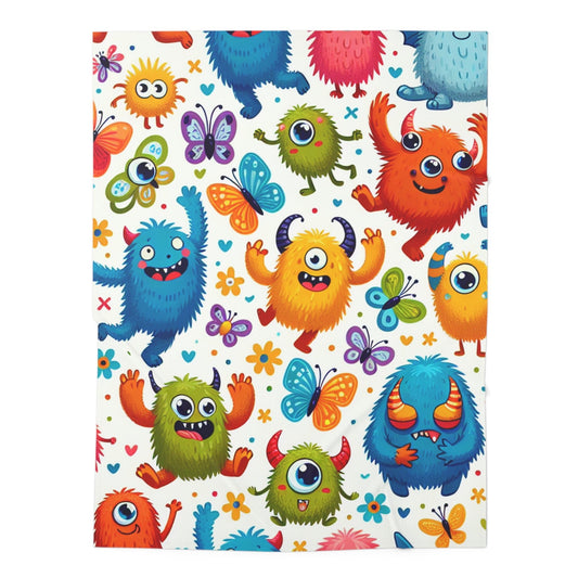 Swaddle Blanket - Cute Little Monsters Design - Resonating Crystal Creations