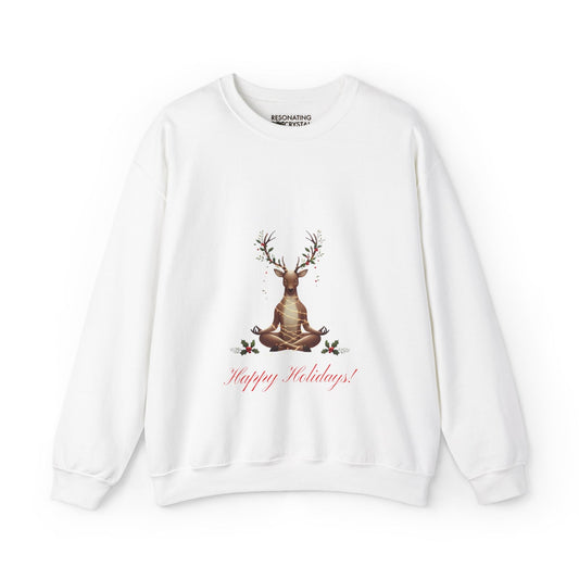 Sweatshirt: Zen Reindeer Seasonal Design - Resonating Crystal Creations