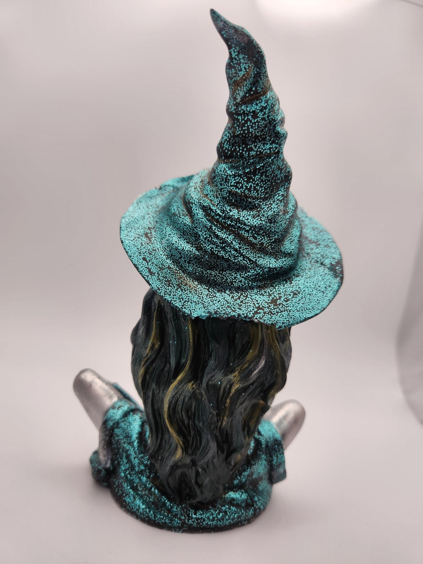 Teal Witch with a Skull - Resonating Crystal Creations