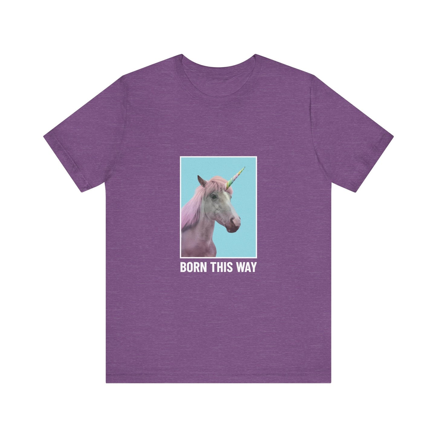 Unisex Tee, Pink Hair Unicorn Born This Way Shirt, LGBT Pride Gift, Genderqueer Tshirt, LGBTQ Pride Apparel - Resonating Crystal Creations