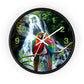 Wall Clock with Parrot Love Birds and Waterfall Design - Resonating Crystal Creations