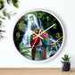 Wall Clock with Parrot Love Birds and Waterfall Design - Resonating Crystal Creations