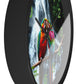 Wall Clock with Parrot Love Birds and Waterfall Design - Resonating Crystal Creations