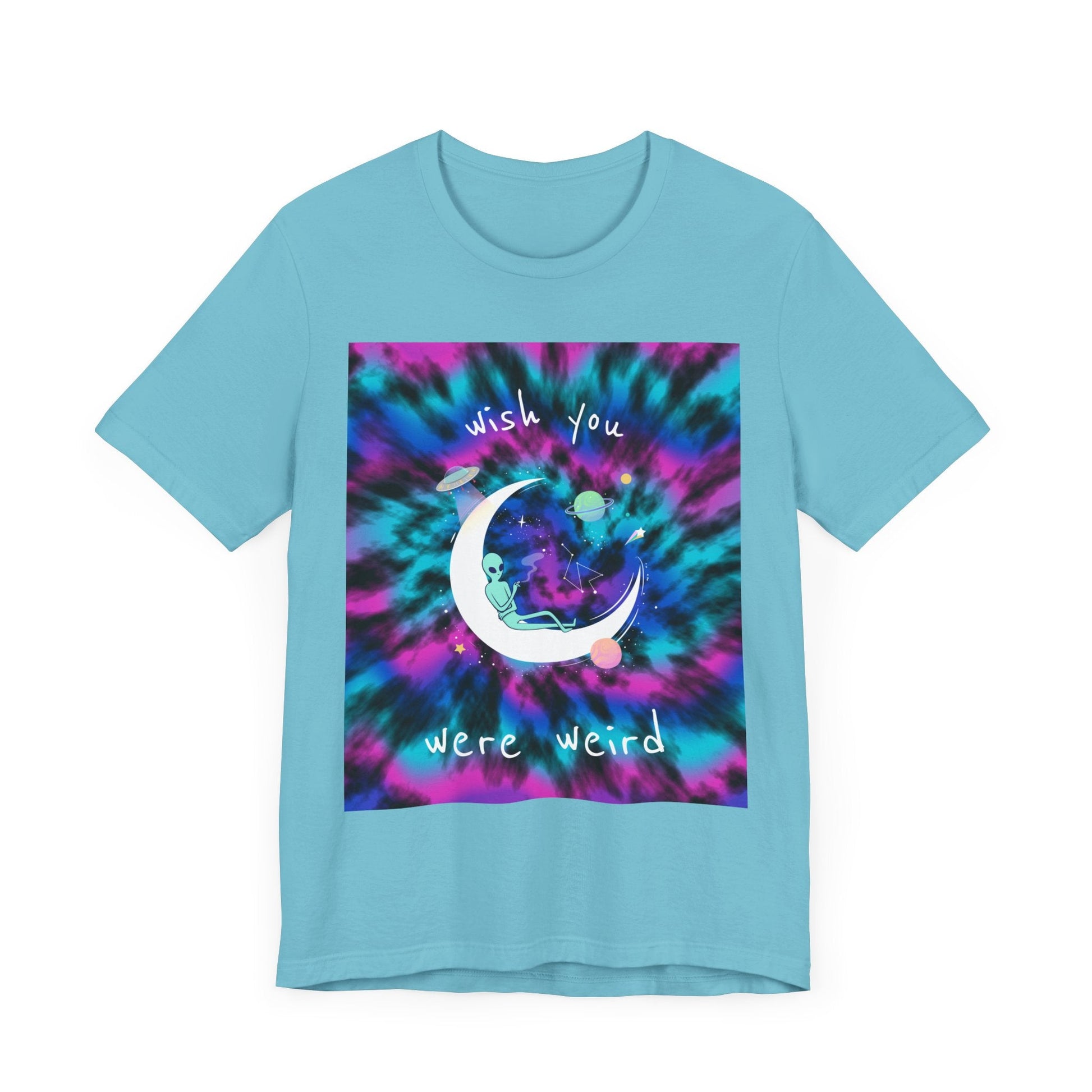 Wish You Were Weird Alien Tee - Fun Moon & Space Vibes T-Shirt, Unisex Apparel - Resonating Crystal Creations