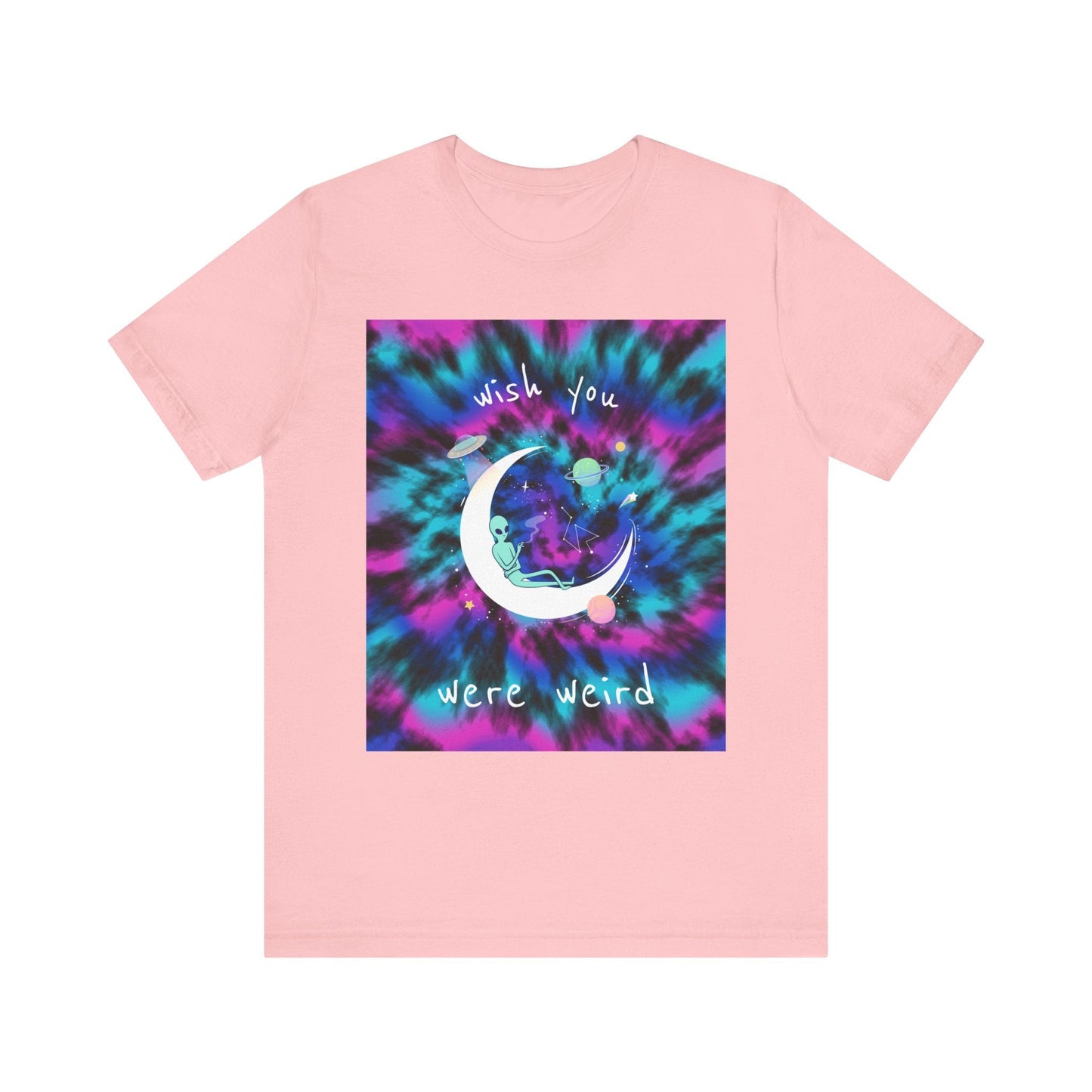 Wish You Were Weird Alien Tee - Fun Moon & Space Vibes T-Shirt, Unisex Apparel - Resonating Crystal Creations