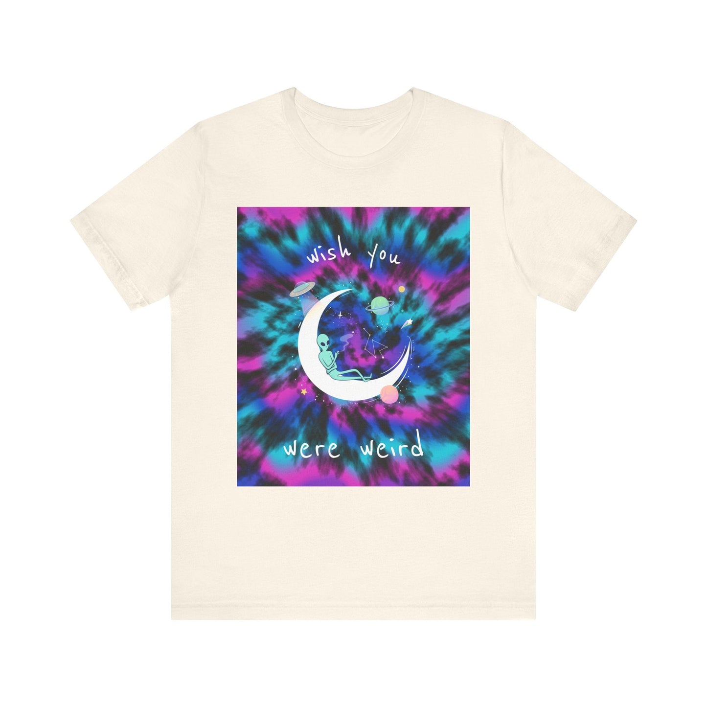 Wish You Were Weird Alien Tee - Fun Moon & Space Vibes T-Shirt, Unisex Apparel - Resonating Crystal Creations