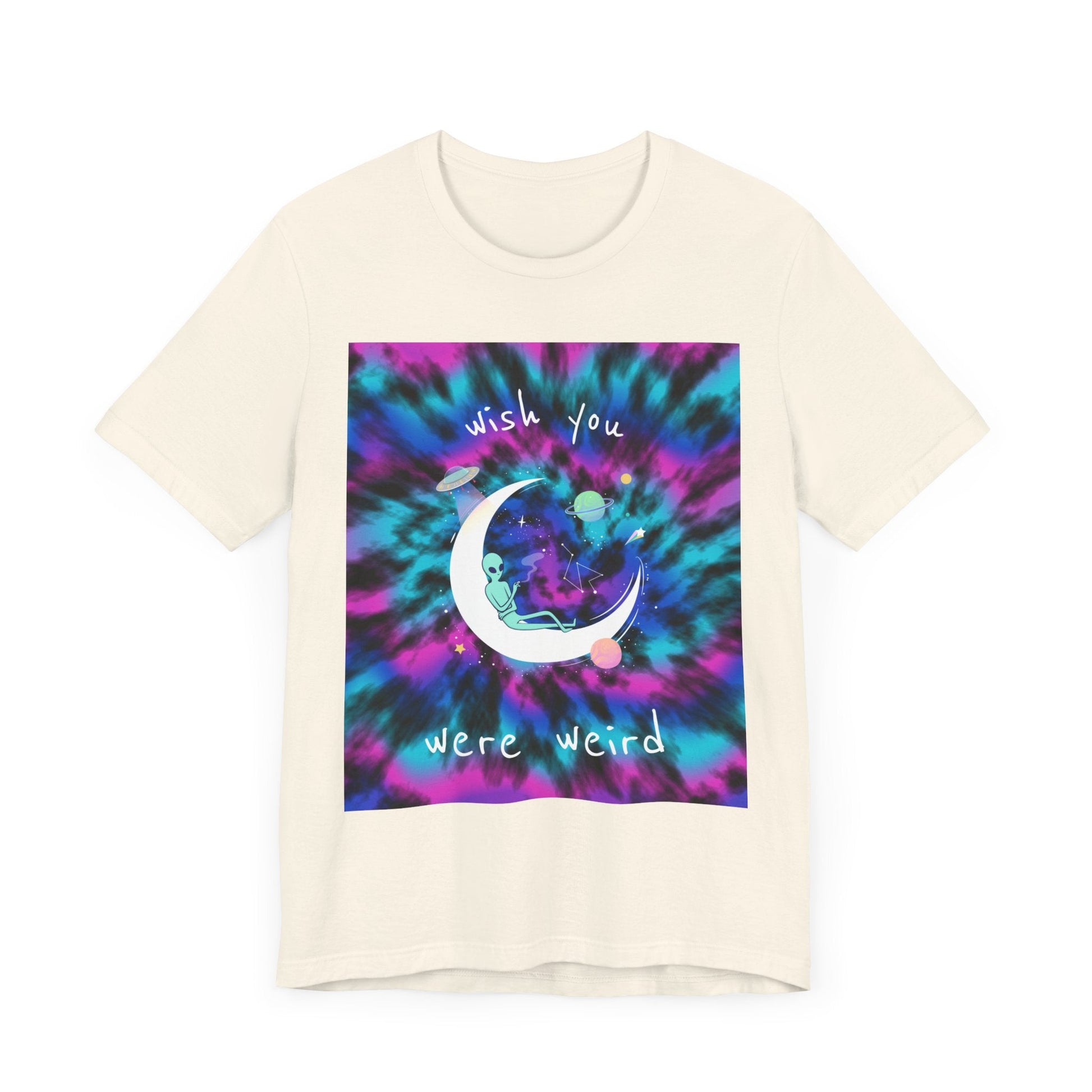 Wish You Were Weird Alien Tee - Fun Moon & Space Vibes T-Shirt, Unisex Apparel - Resonating Crystal Creations