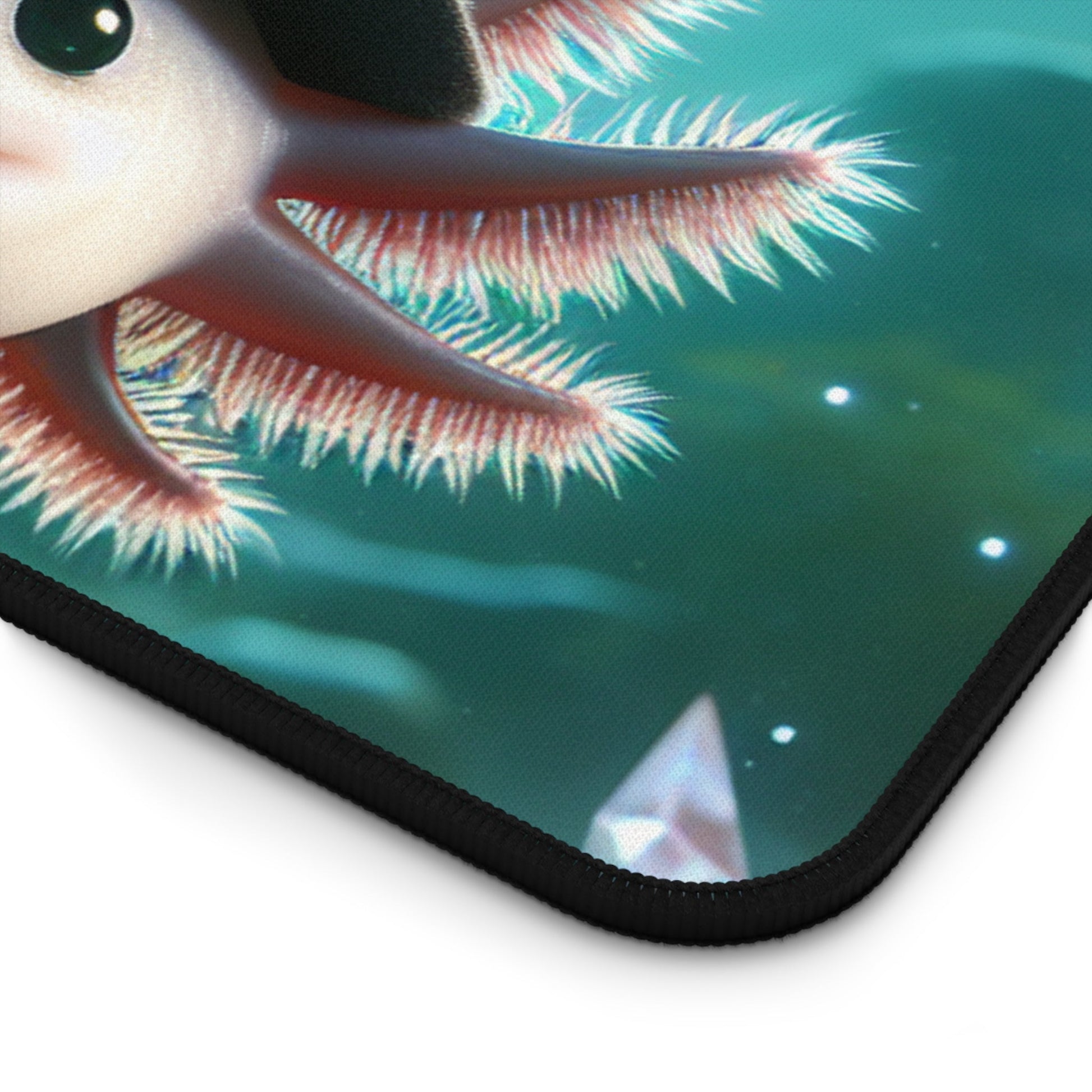 Wizard axolotl Desk Mat, Cute Office Decor, Gaming Mouse Pad, Desk Accessories, Work from Home Gift, Computer Desk Decor - Resonating Crystal Creations