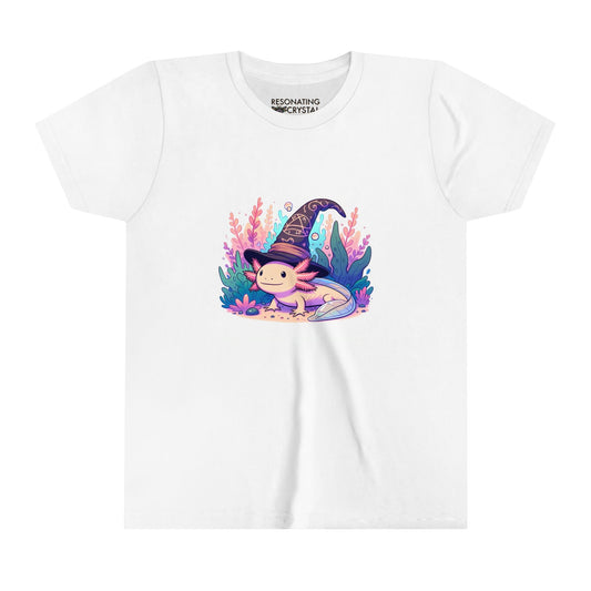 Wizard Axolotl Youth Tee - Resonating Crystal Creations