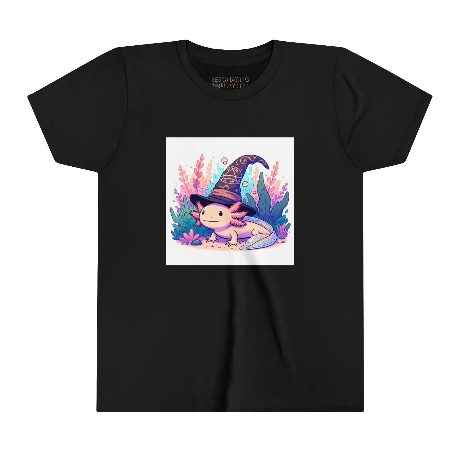 Wizard Axolotl Youth Tee - Resonating Crystal Creations