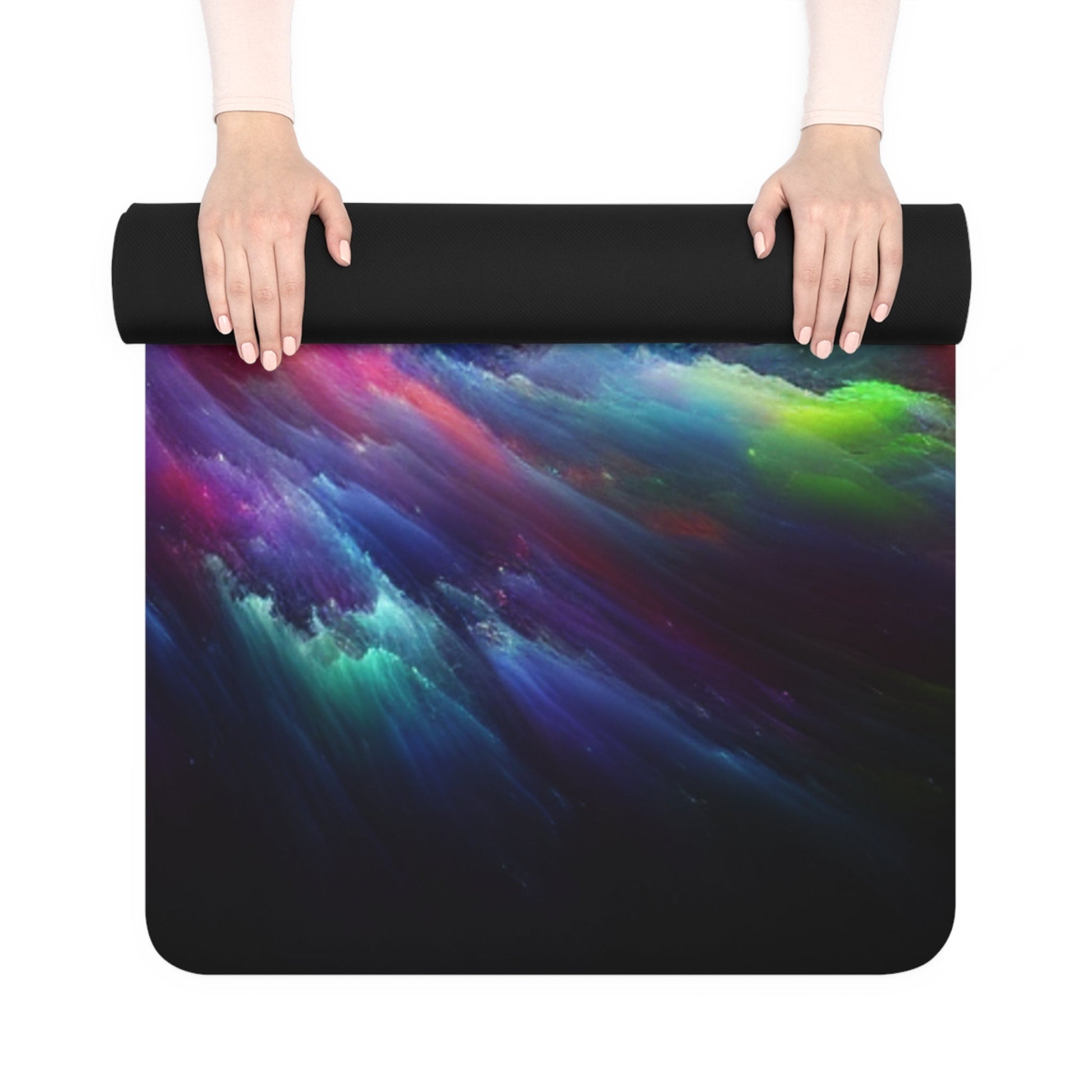 Yoga Mat, Abstract Galaxy Design, Fitness Mat, Workout Equipment, Meditation Pad, Exercise Mat - Resonating Crystal Creations