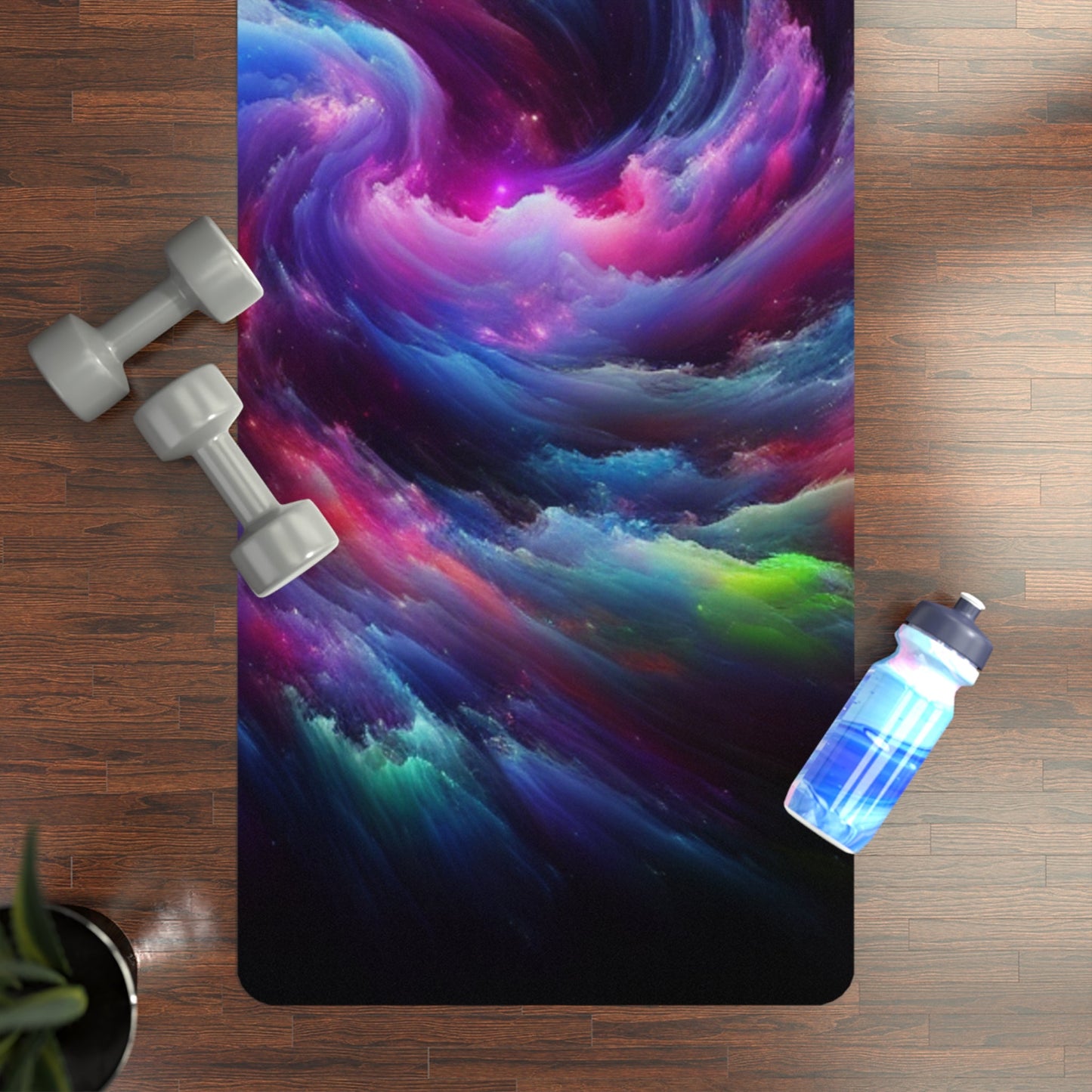 Yoga Mat, Abstract Galaxy Design, Fitness Mat, Workout Equipment, Meditation Pad, Exercise Mat - Resonating Crystal Creations