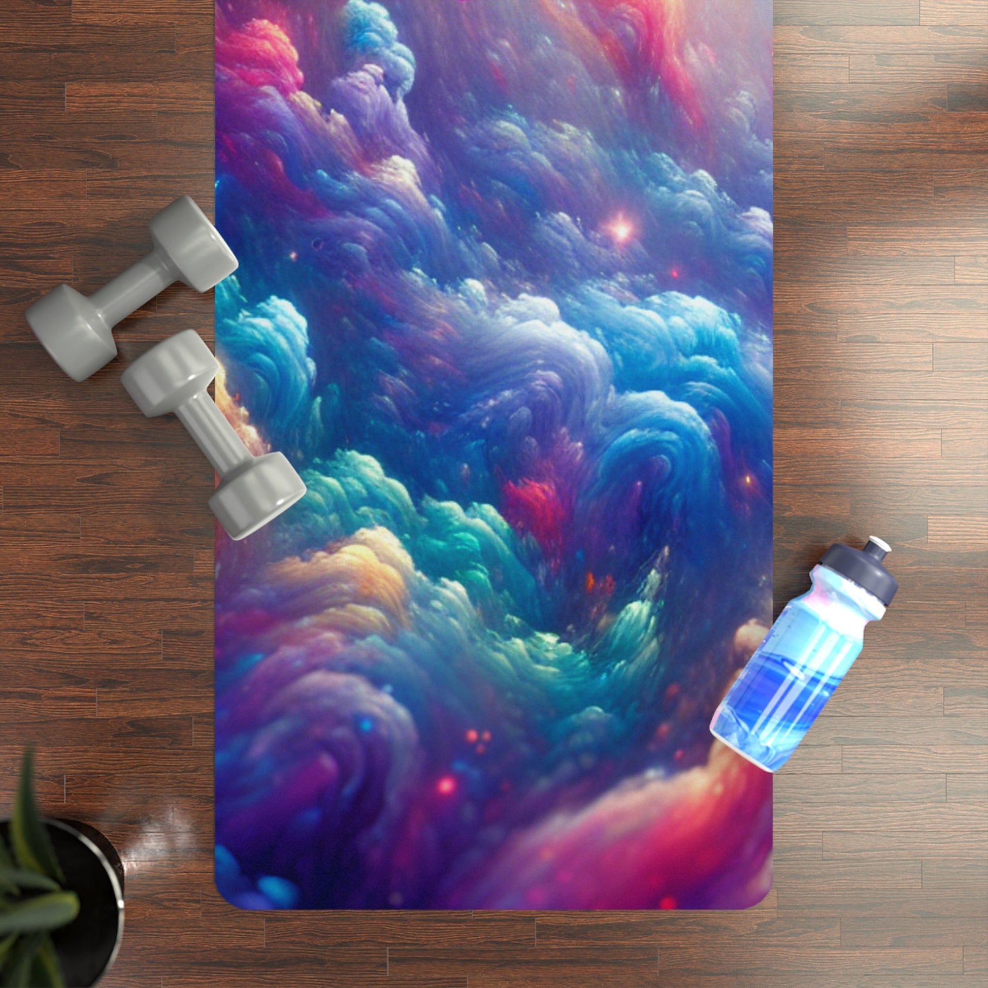 Yoga Mat, Celestial Star Design, Meditation Mat, Fitness Equipment, Workout Gear, Boho Home Decor - Resonating Crystal Creations