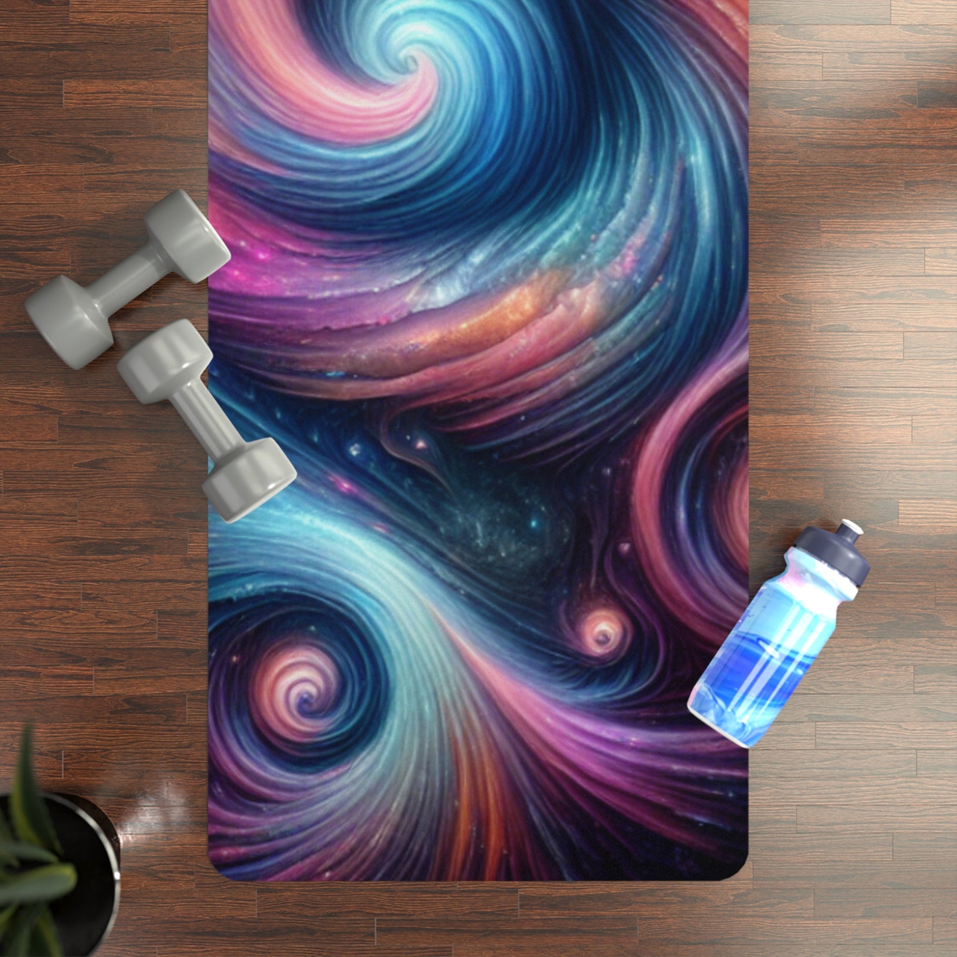 Yoga Mat, Galactic Swirls Design, Celestial Exercise Mat, Space Theme Workout Gear, Starry Night Pilates Pad, Astronomical Fitness Accessory - Resonating Crystal Creations