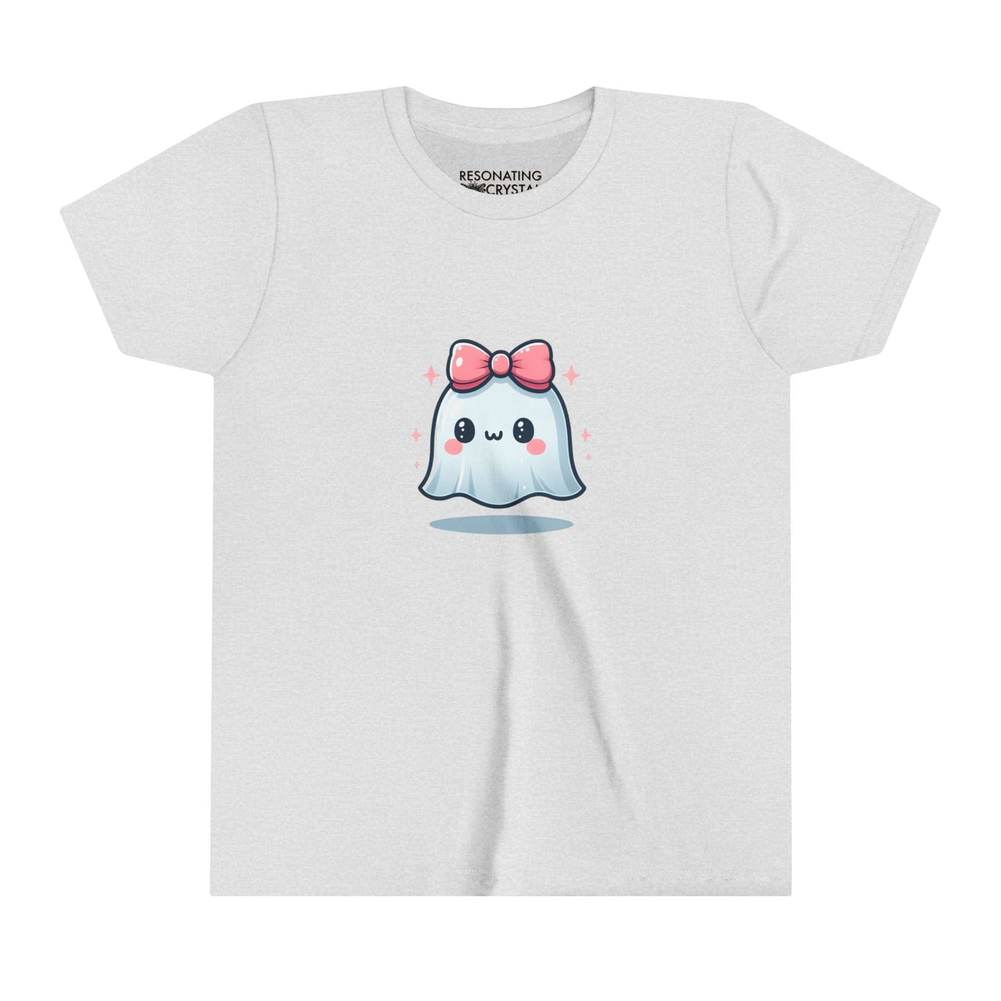 Youth Tee - Cute Girl Ghost with Pink Bow T-Shirt for Kids - Resonating Crystal Creations