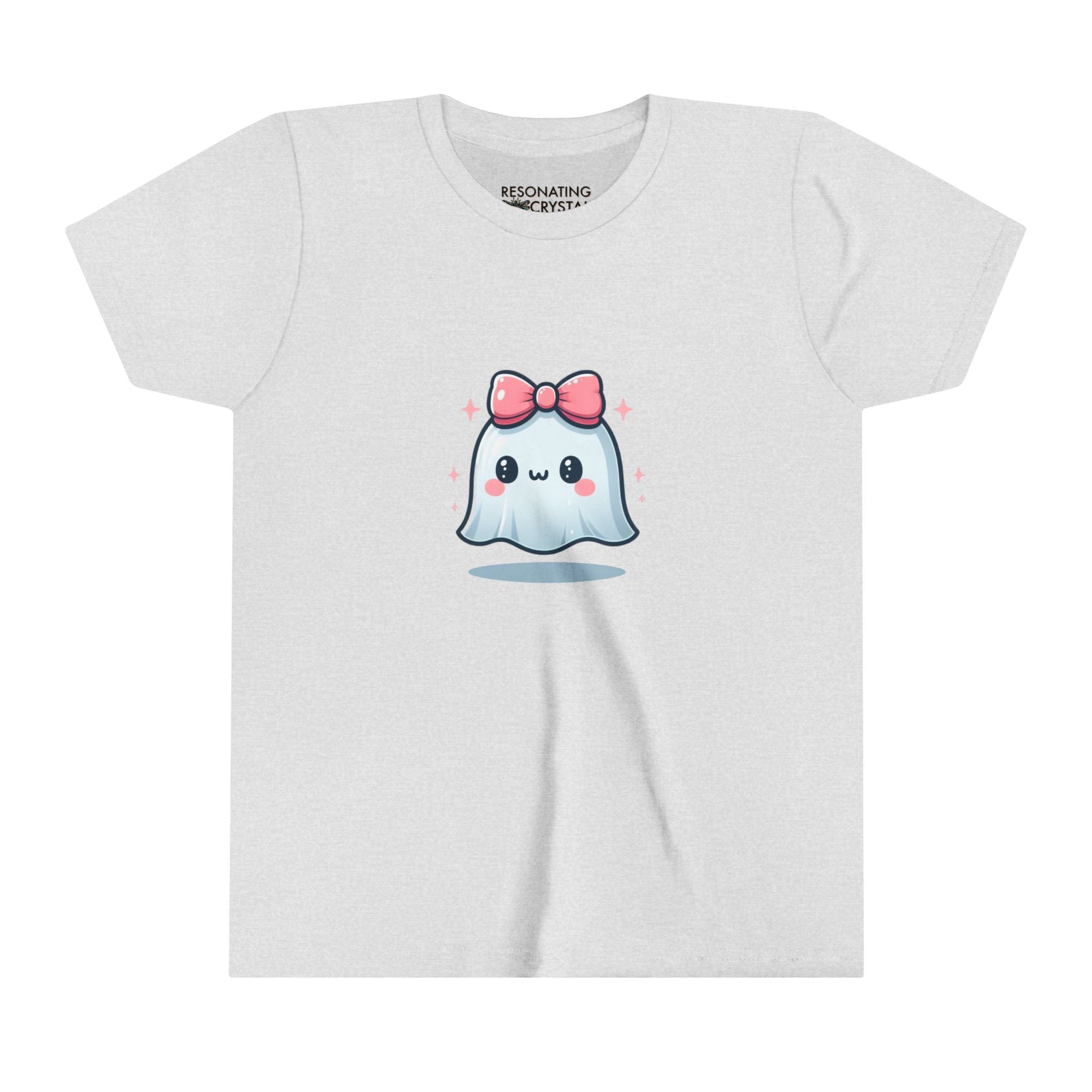 Youth Tee - Cute Girl Ghost with Pink Bow T-Shirt for Kids - Resonating Crystal Creations