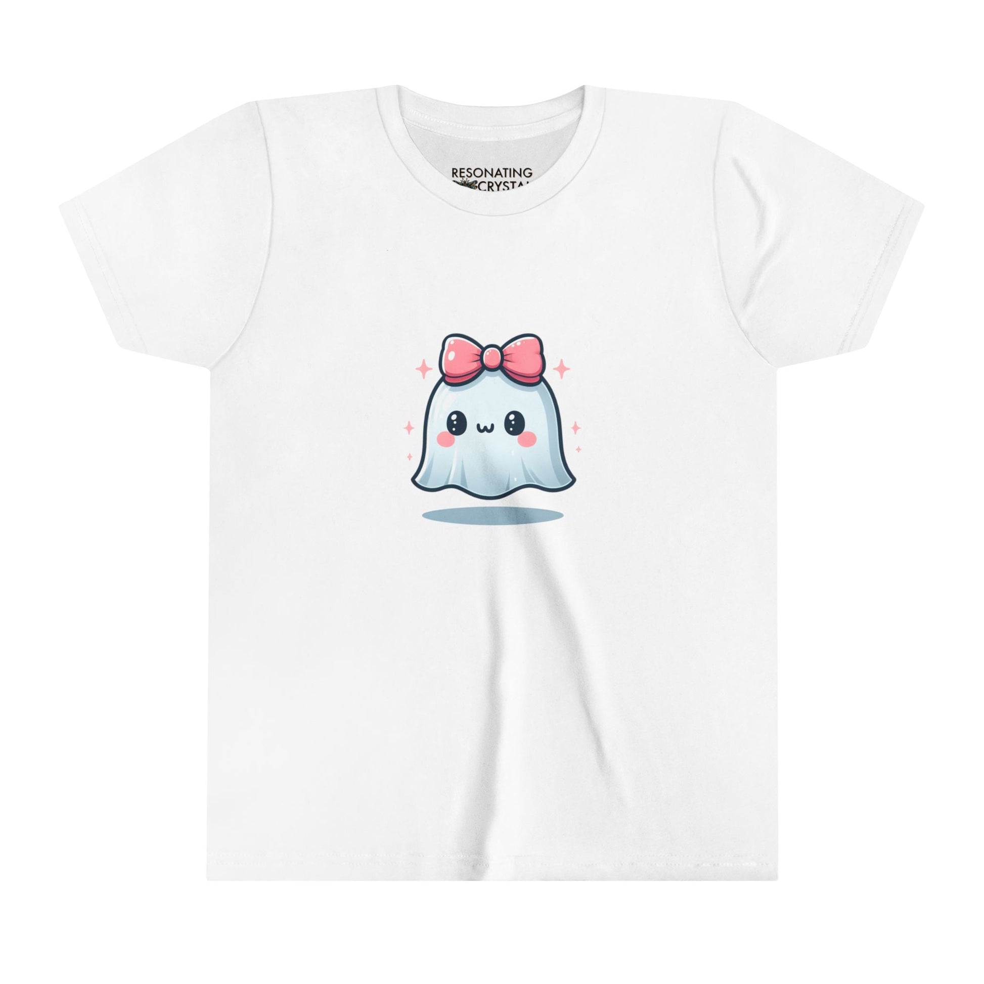 Youth Tee - Cute Girl Ghost with Pink Bow T-Shirt for Kids - Resonating Crystal Creations