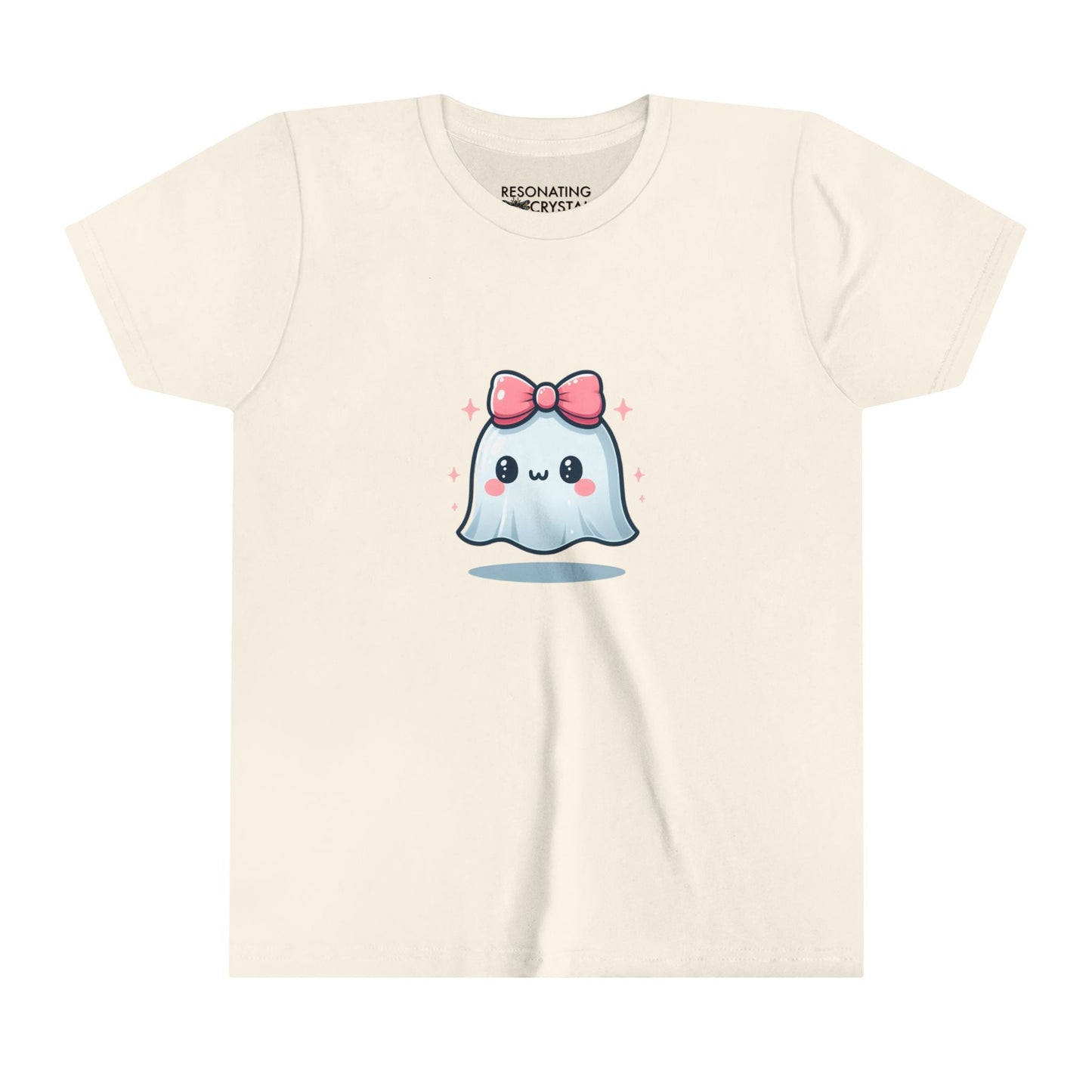 Youth Tee - Cute Girl Ghost with Pink Bow T-Shirt for Kids - Resonating Crystal Creations