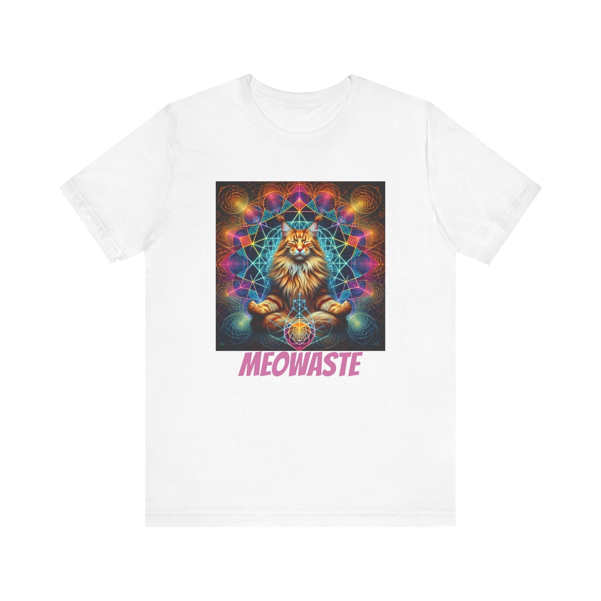 Zen Maine Coon Meowaste T-Shirt, Cat Lover Gift, Yoga Tee, Relaxation Shirt, Meditation Top - Resonating Crystal Creations