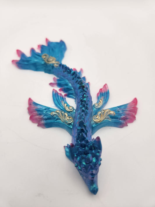 Blue Water Dragon with Pink Tips